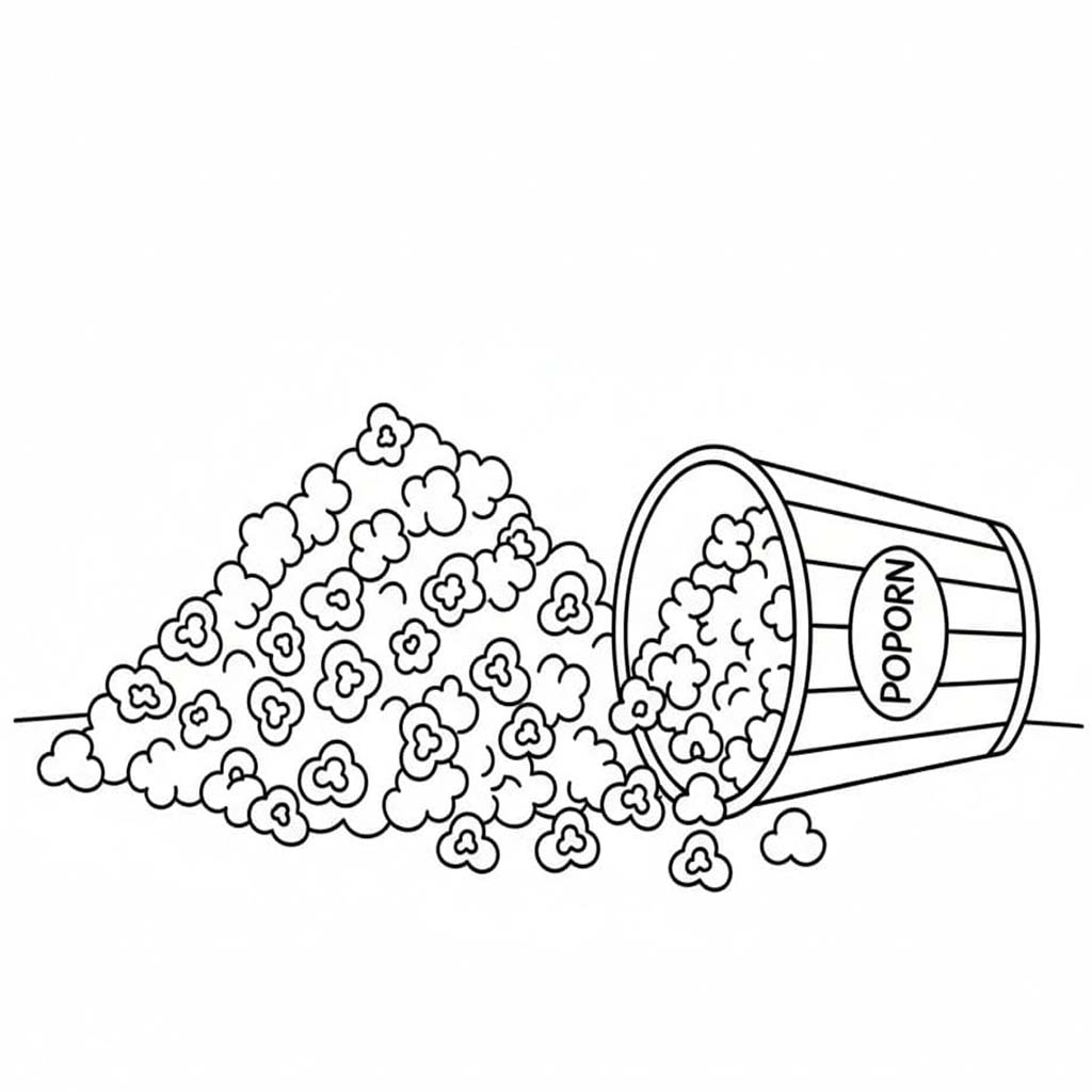 Nakreslete Popcorn zdarma snadný omalovánka
