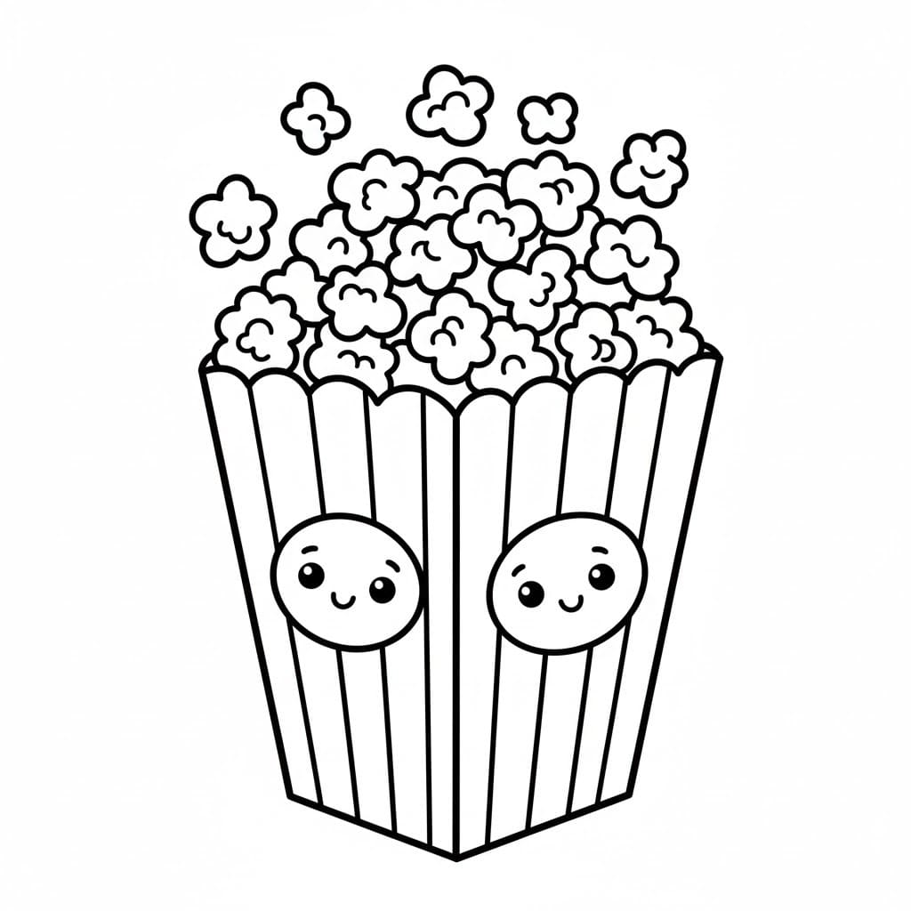 Nakreslete Popcorn zdarma základní omalovánka