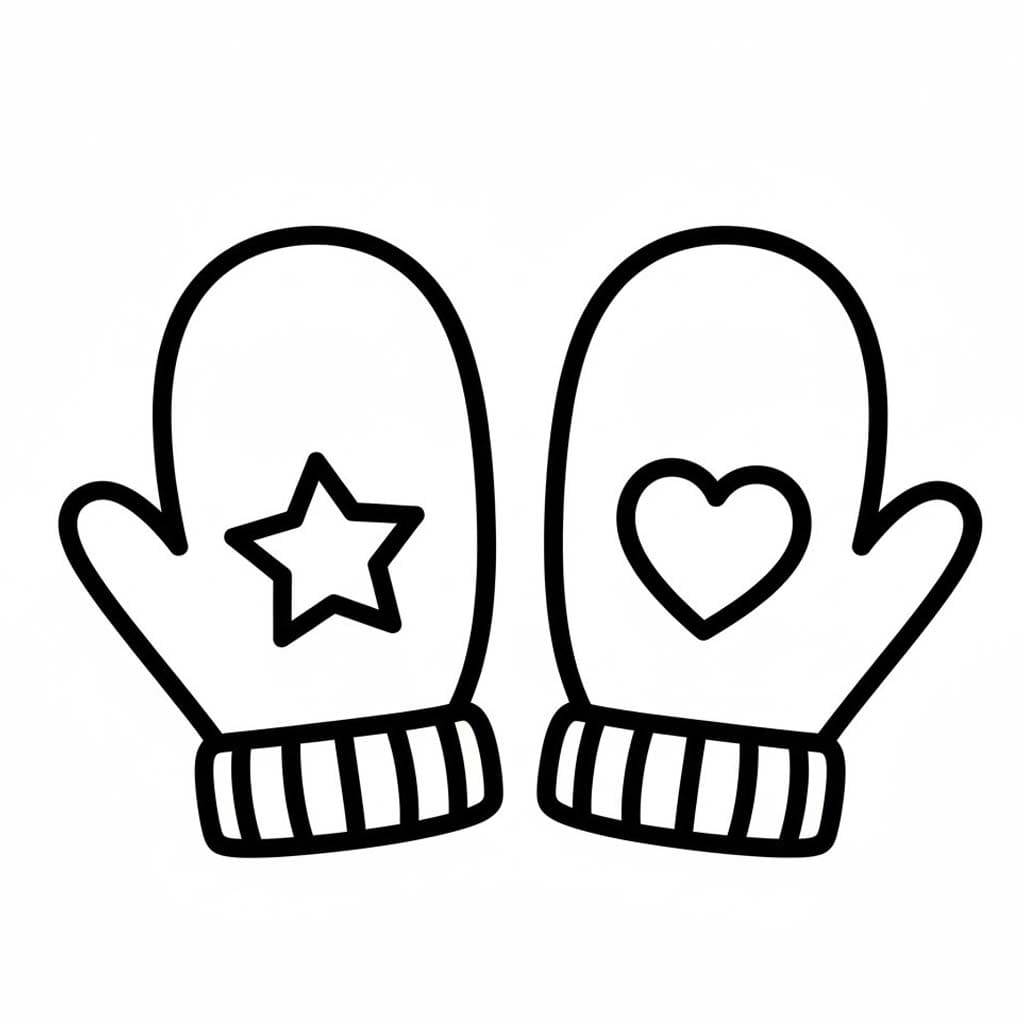 Nakreslete Rukavice pro děti omalovánka