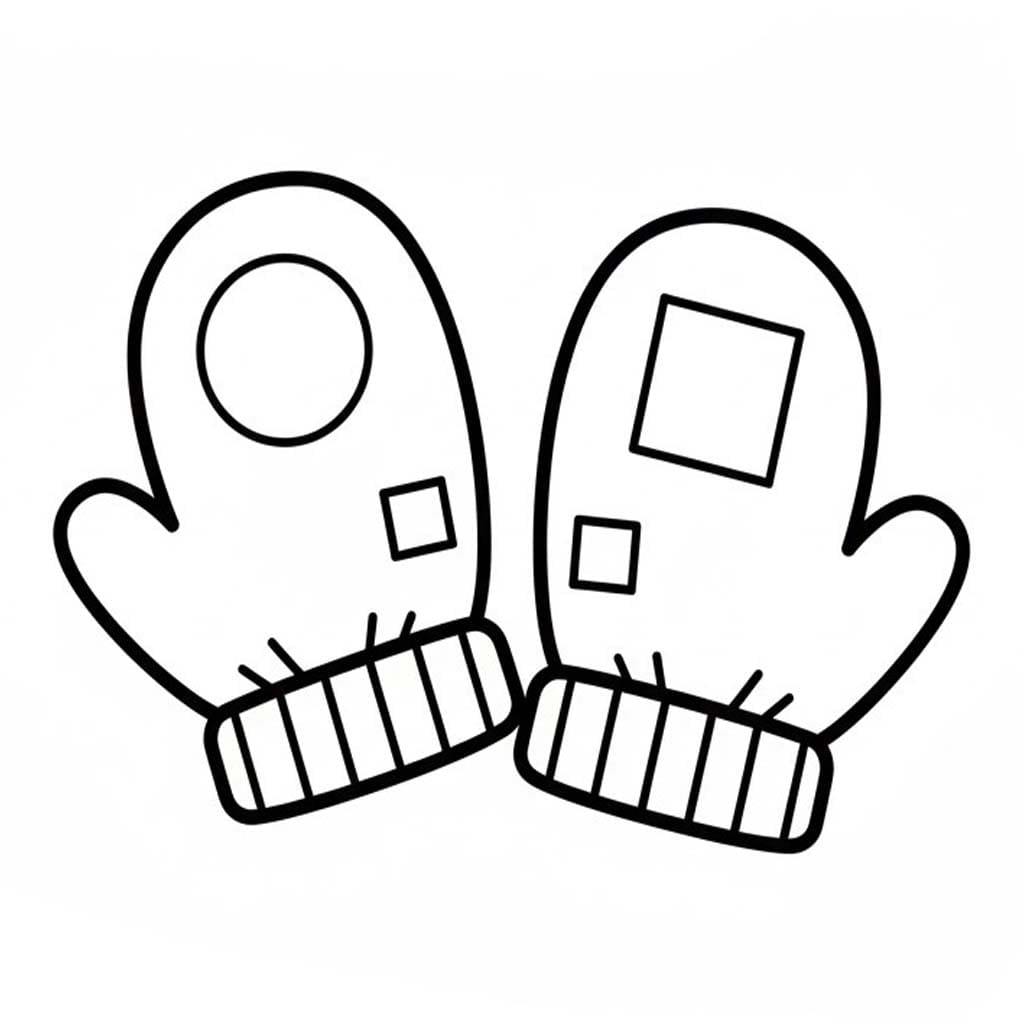 Nakreslete Rukavice prostý tisknutelné omalovánka