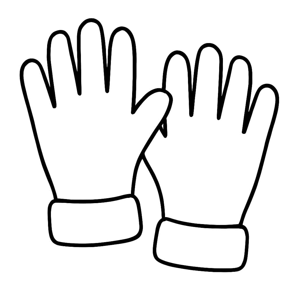 Nakreslete Rukavice prostý omalovánka