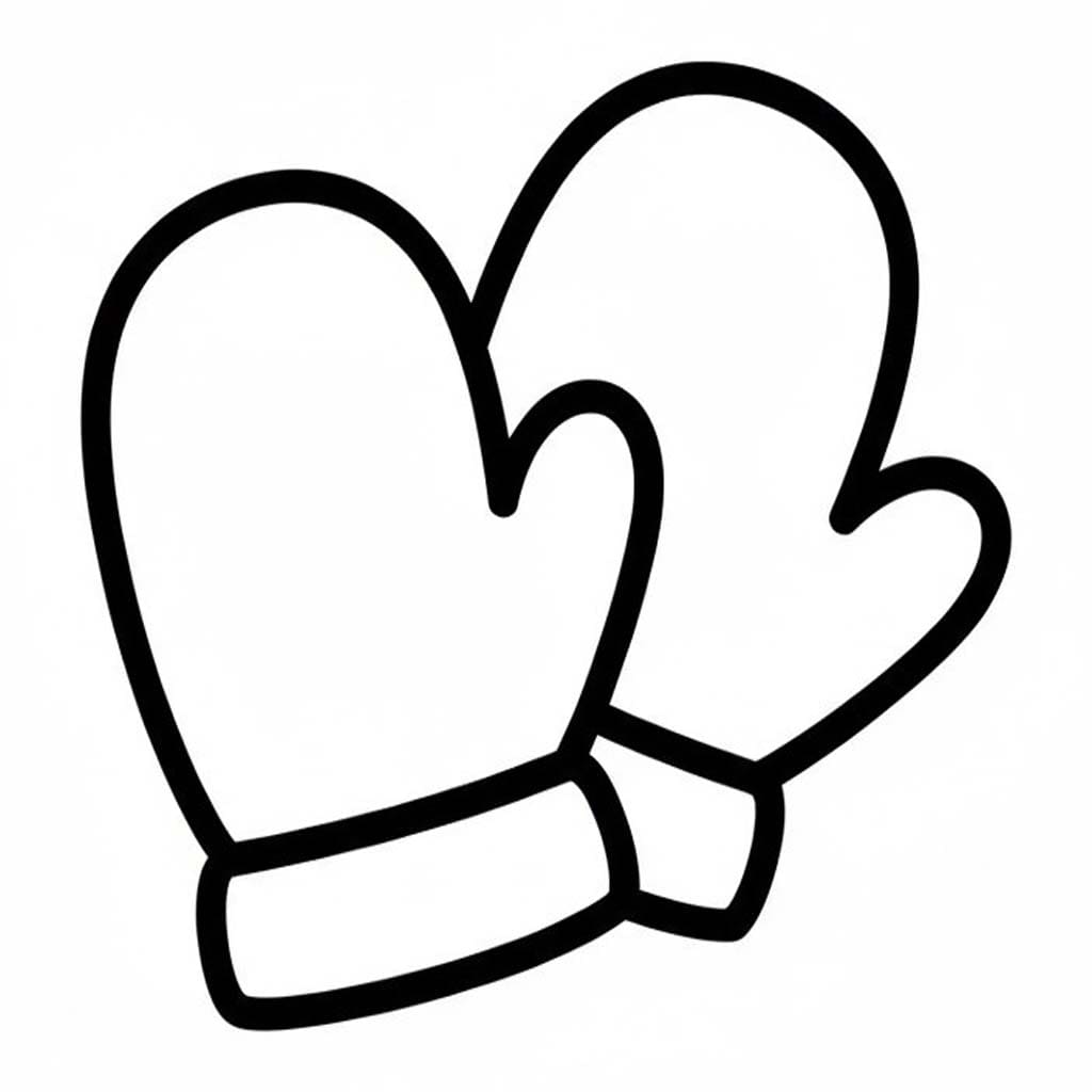 Nakreslete Rukavice snadný tisknutelné omalovánka