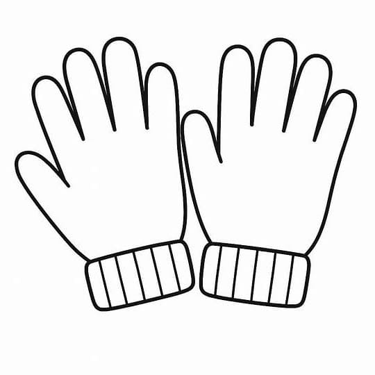 Nakreslete Rukavice zdarma pro děti omalovánka