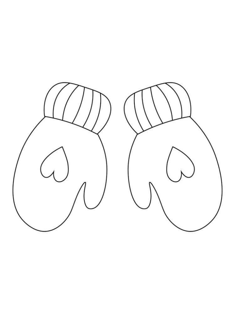 Nakreslete Rukavice zdarma základní tisknutelné omalovánka