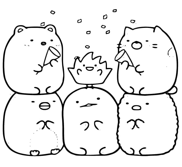 Nakreslete Sumikko Gurashi zdarma základní omalovánka