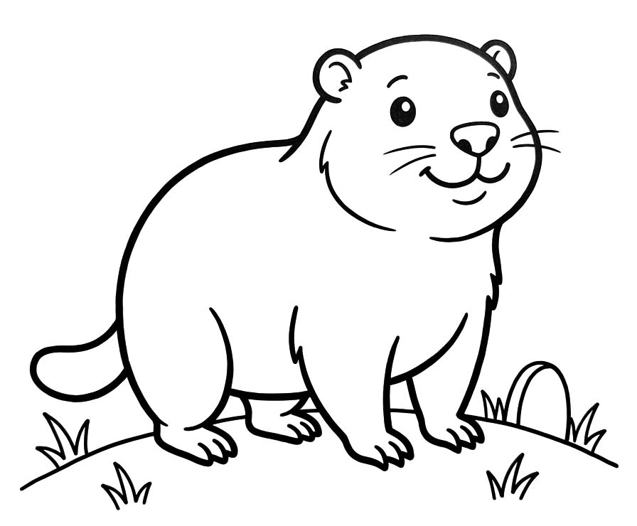 Nakreslete Svišť k vytisknutí zdarma omalovánka