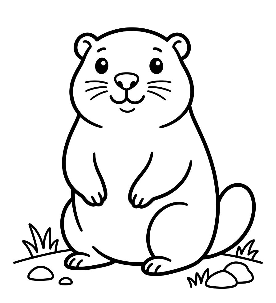 Nakreslete Svišť k vytisknutí omalovánka