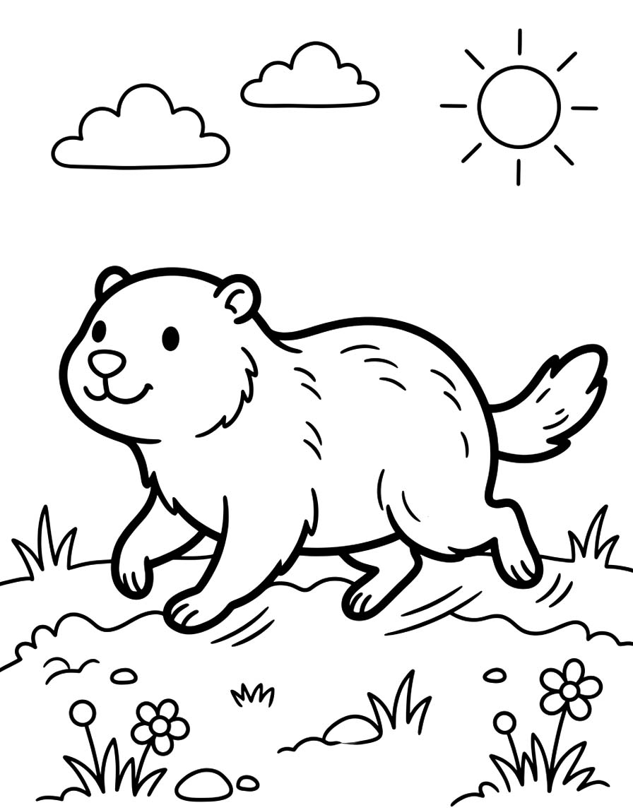 Nakreslete Svišť pro děti omalovánka