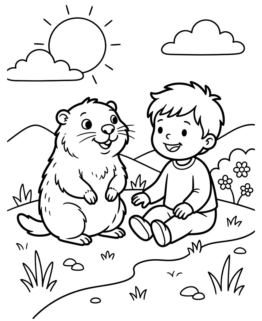 Nakreslete Svišť prostý omalovánka