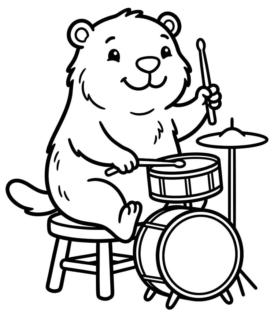 Nakreslete Svišť snadný tisknutelné omalovánka