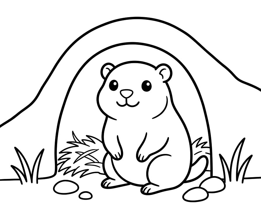 Nakreslete Svišť snadný omalovánka