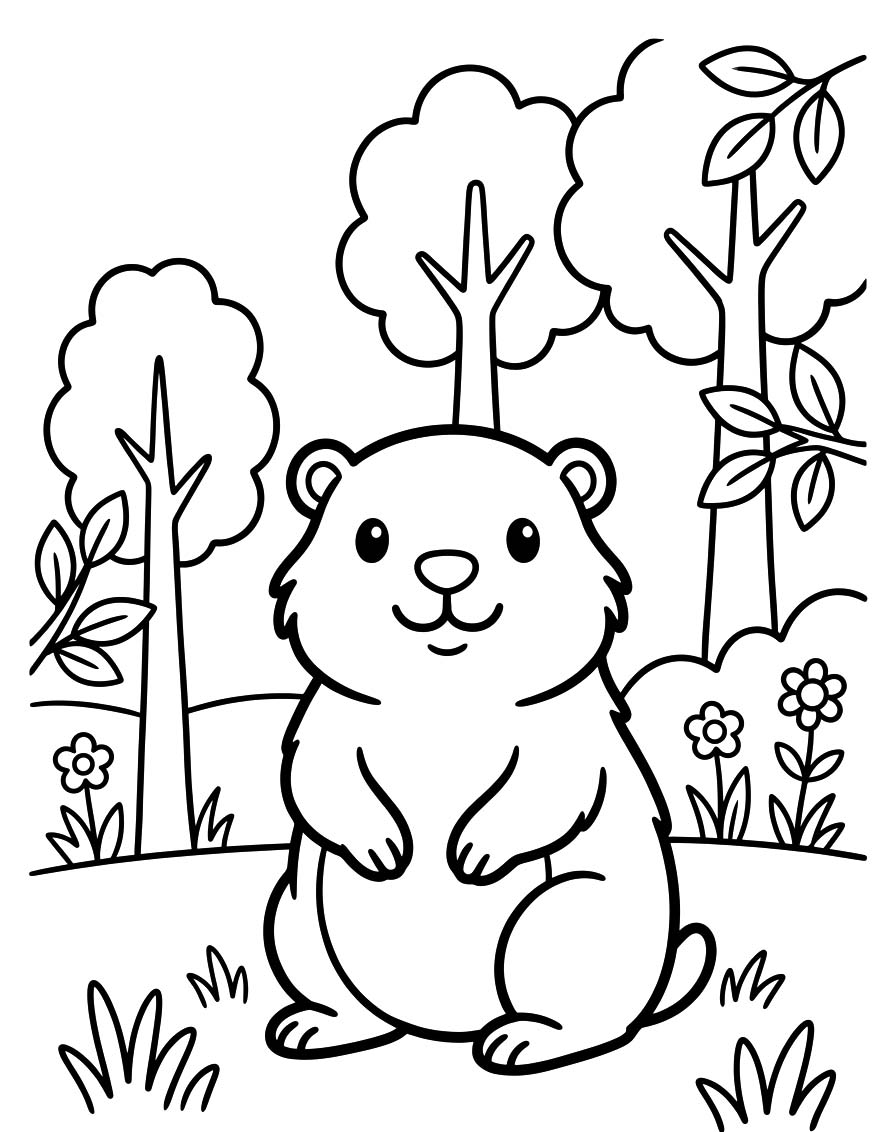 Nakreslete Svišť tisknutelné pro děti omalovánka