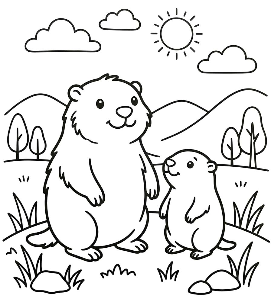 Nakreslete Svišť tisknutelné omalovánka