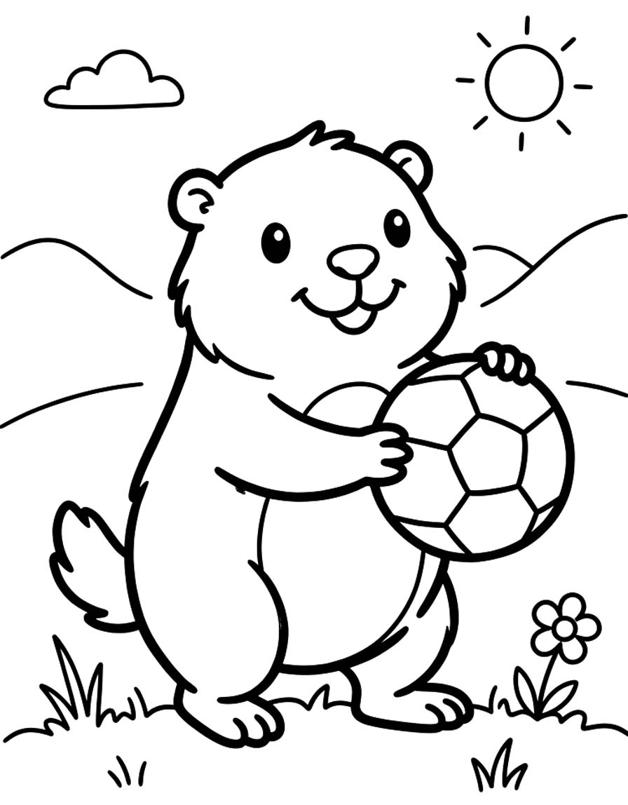 Nakreslete Svišť základní tisknutelné omalovánka