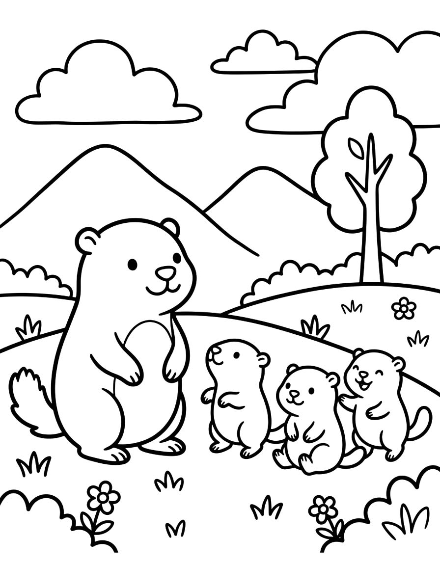 Nakreslete Svišť základní omalovánka