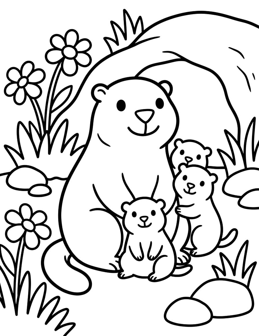 Nakreslete Svišť zdarma pro děti omalovánka