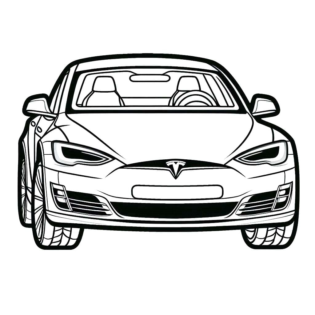 Nakreslete Tesla snadný tisknutelné omalovánka