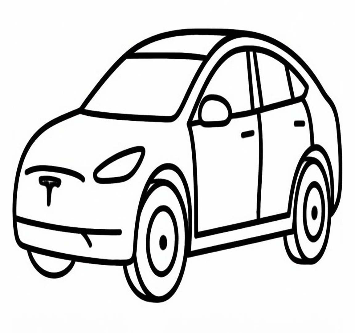 Nakreslete Tesla zdarma omalovánka