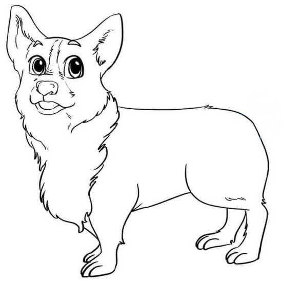 Obraz Corgi zdarma tisknutelné omalovánka