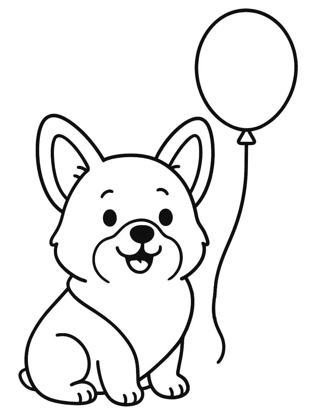 Obraz Corgi zdarma omalovánka