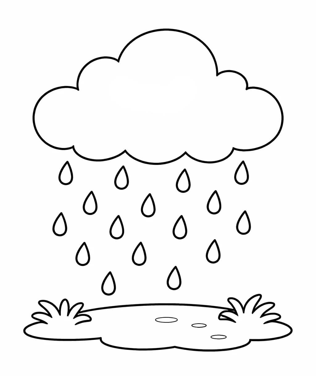 Déšť omalovánky