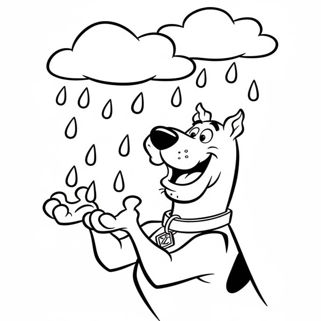 Obraz Déšť zdarma tisknutelné omalovánka