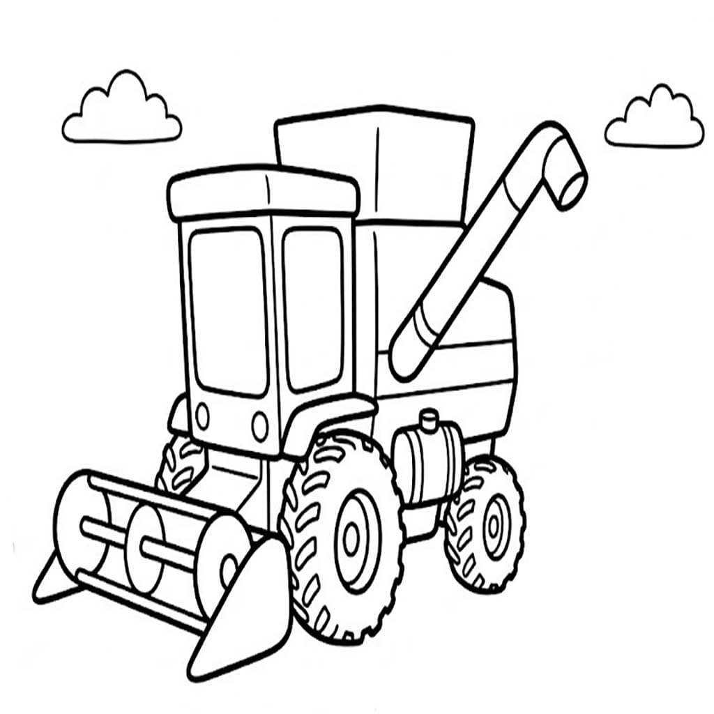 Obraz Kombajn zdarma omalovánka