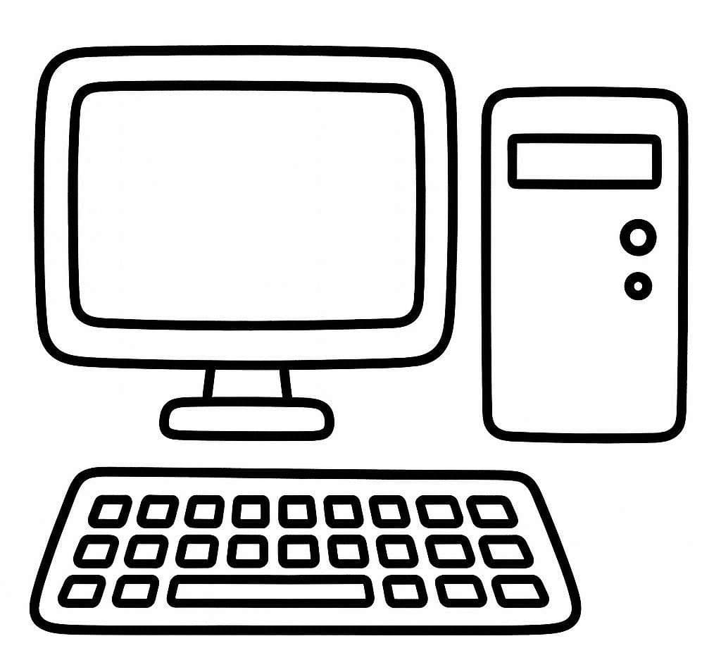 Obraz Počítač tisknutelné omalovánka