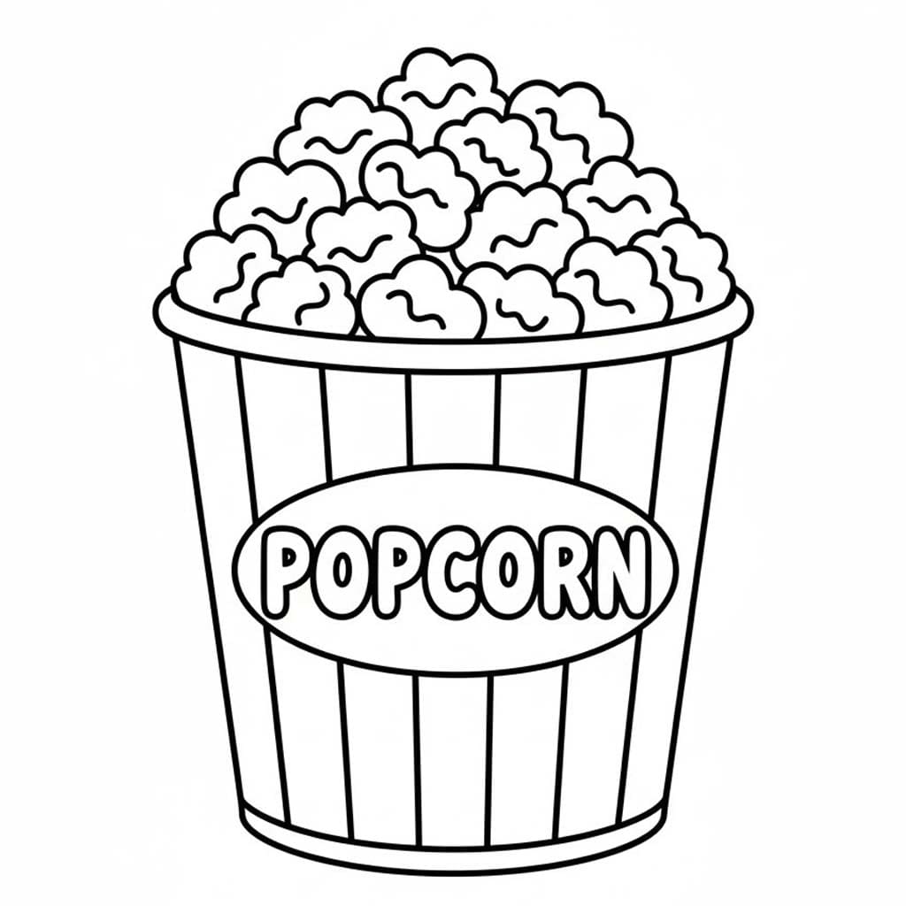 Obraz Popcorn zdarma tisknutelné omalovánka