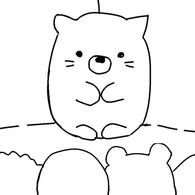 Obraz Sumikko Gurashi zdarma tisknutelné omalovánka