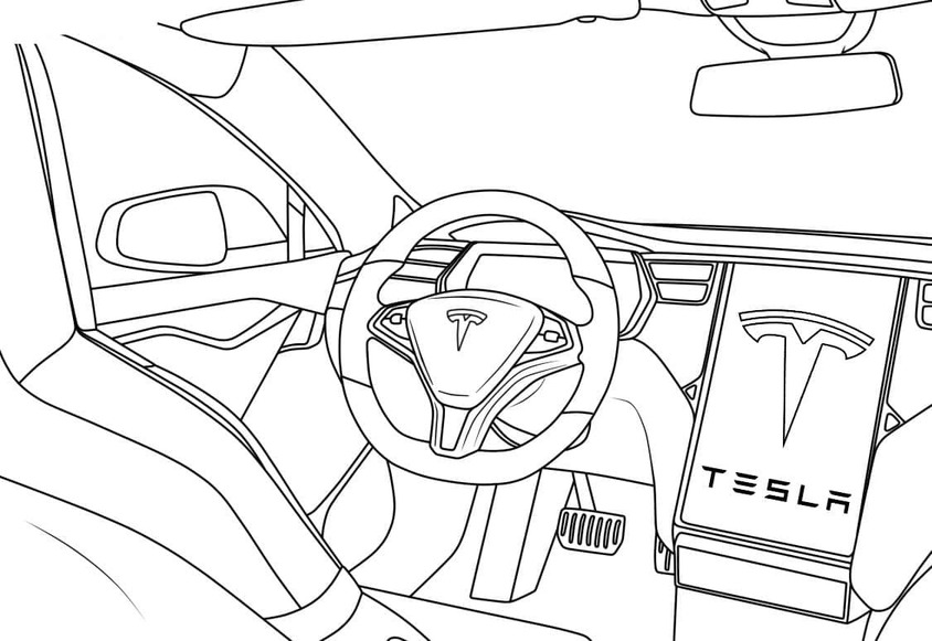 Obraz Tesla zdarma tisknutelné omalovánka