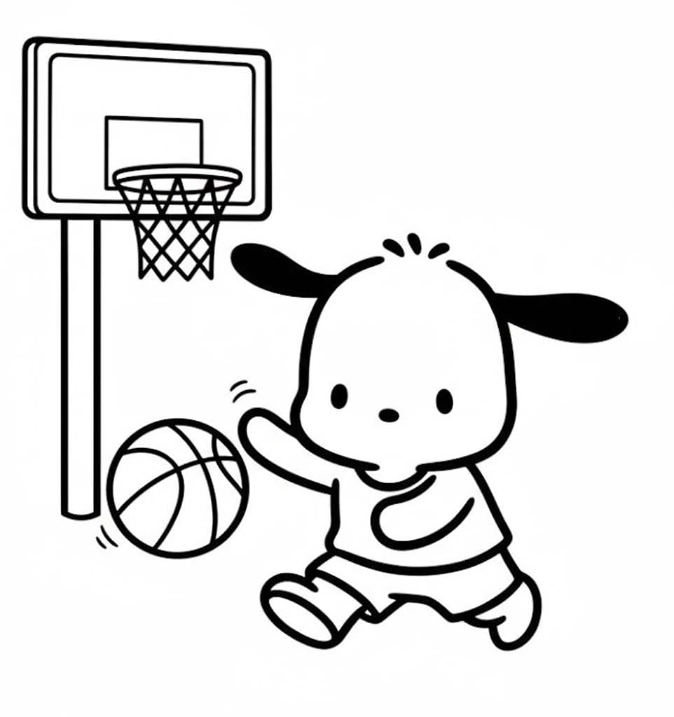 Pochacco pro děti omalovánka