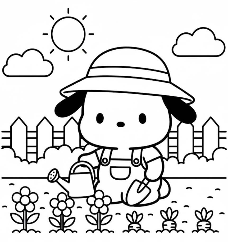 Pochacco prostý tisknutelné omalovánka