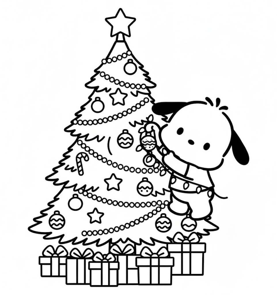 Pochacco snadný tisknutelné omalovánka