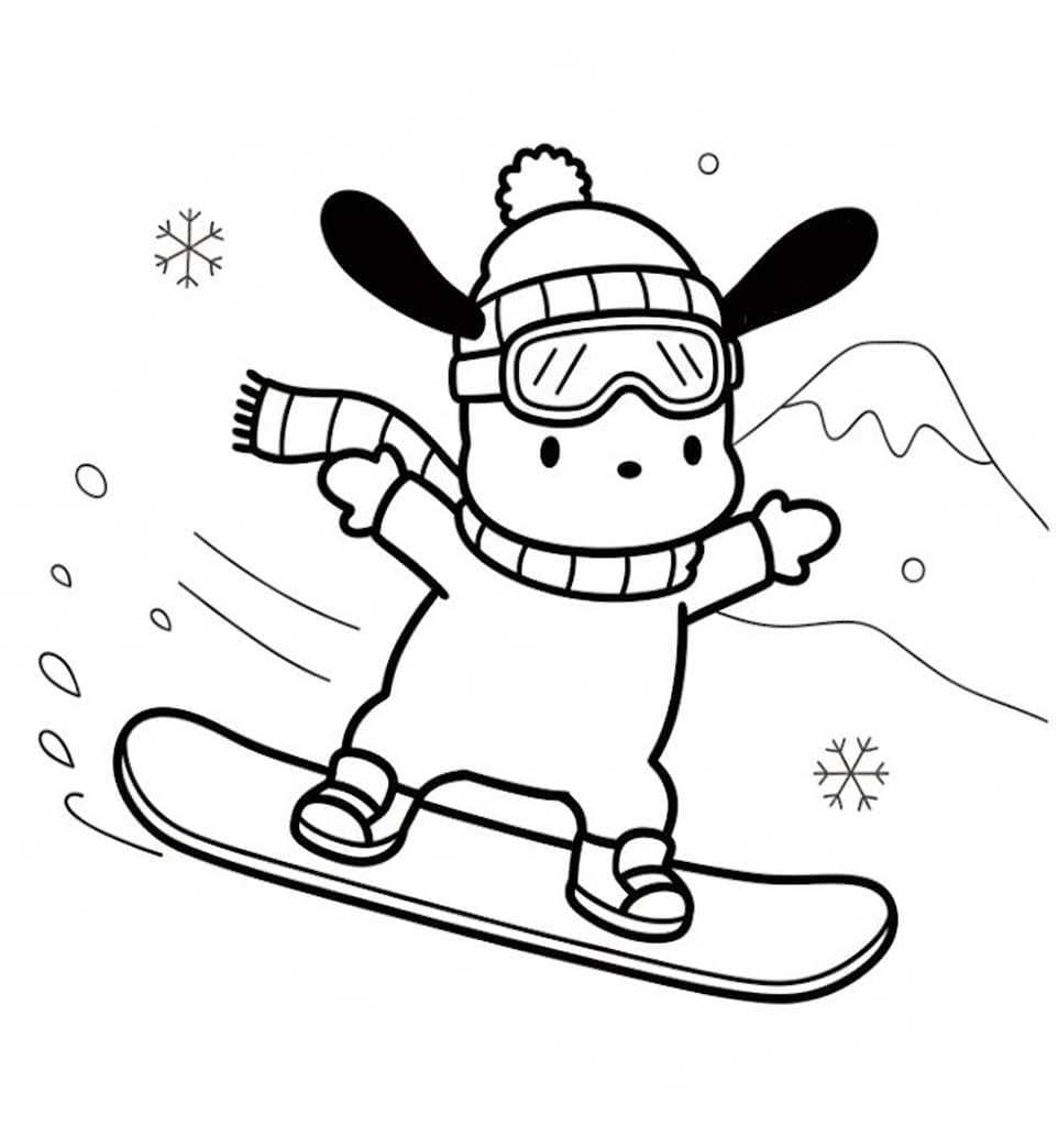 Pochacco tisknutelné pro děti omalovánka