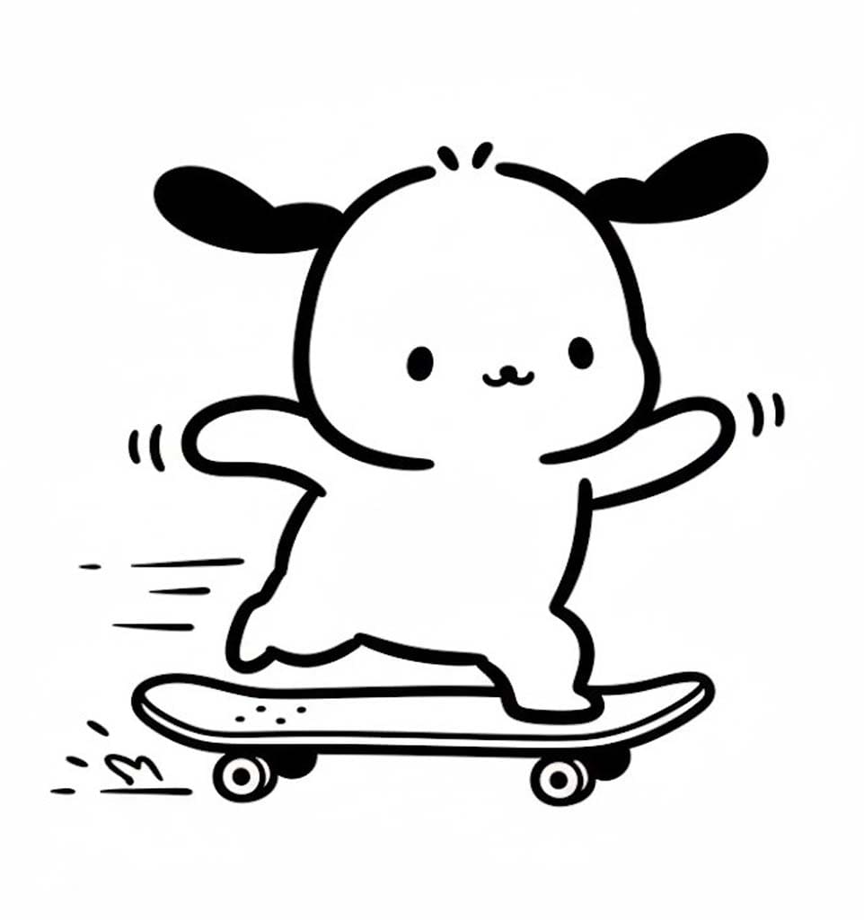 Pochacco zdarma pro děti omalovánka