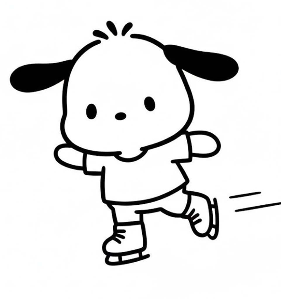 Pochacco zdarma prostý omalovánka