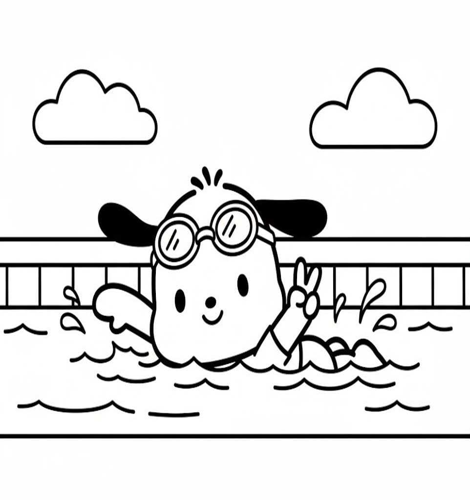 Pochacco zdarma snadný tisknutelné omalovánka