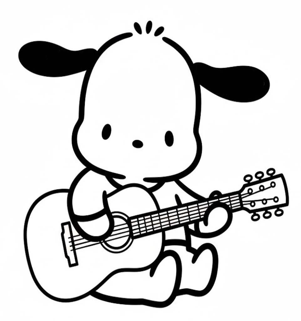 Pochacco zdarma základní tisknutelné omalovánka