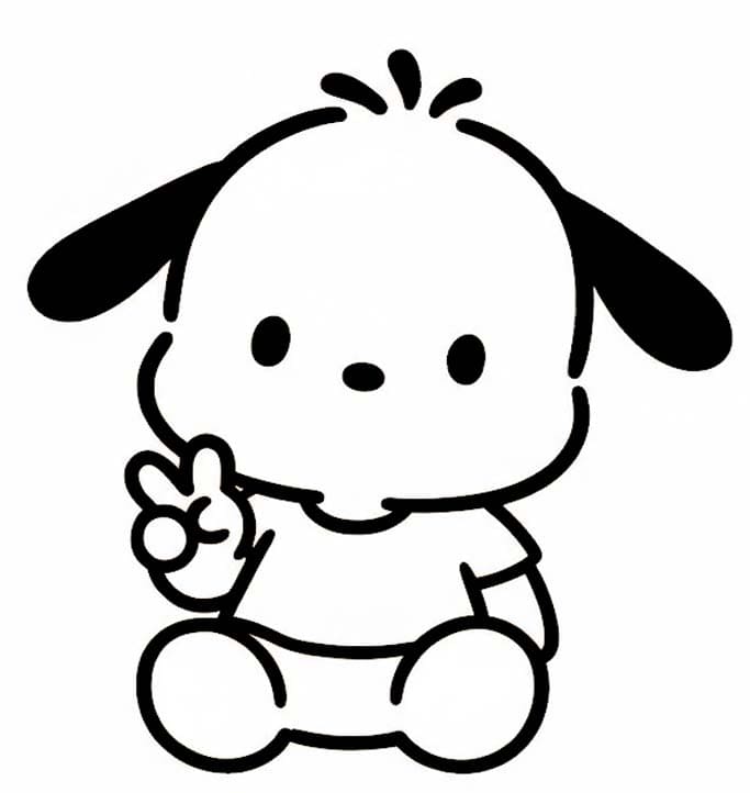 Pochacco zdarma omalovánka