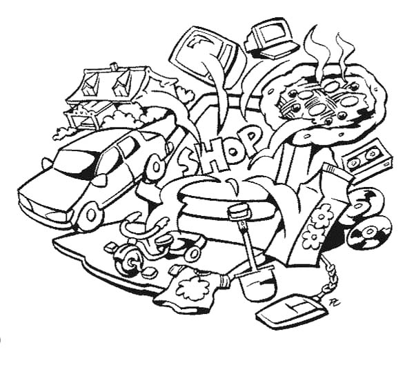 Počítač prostý tisknutelné omalovánka