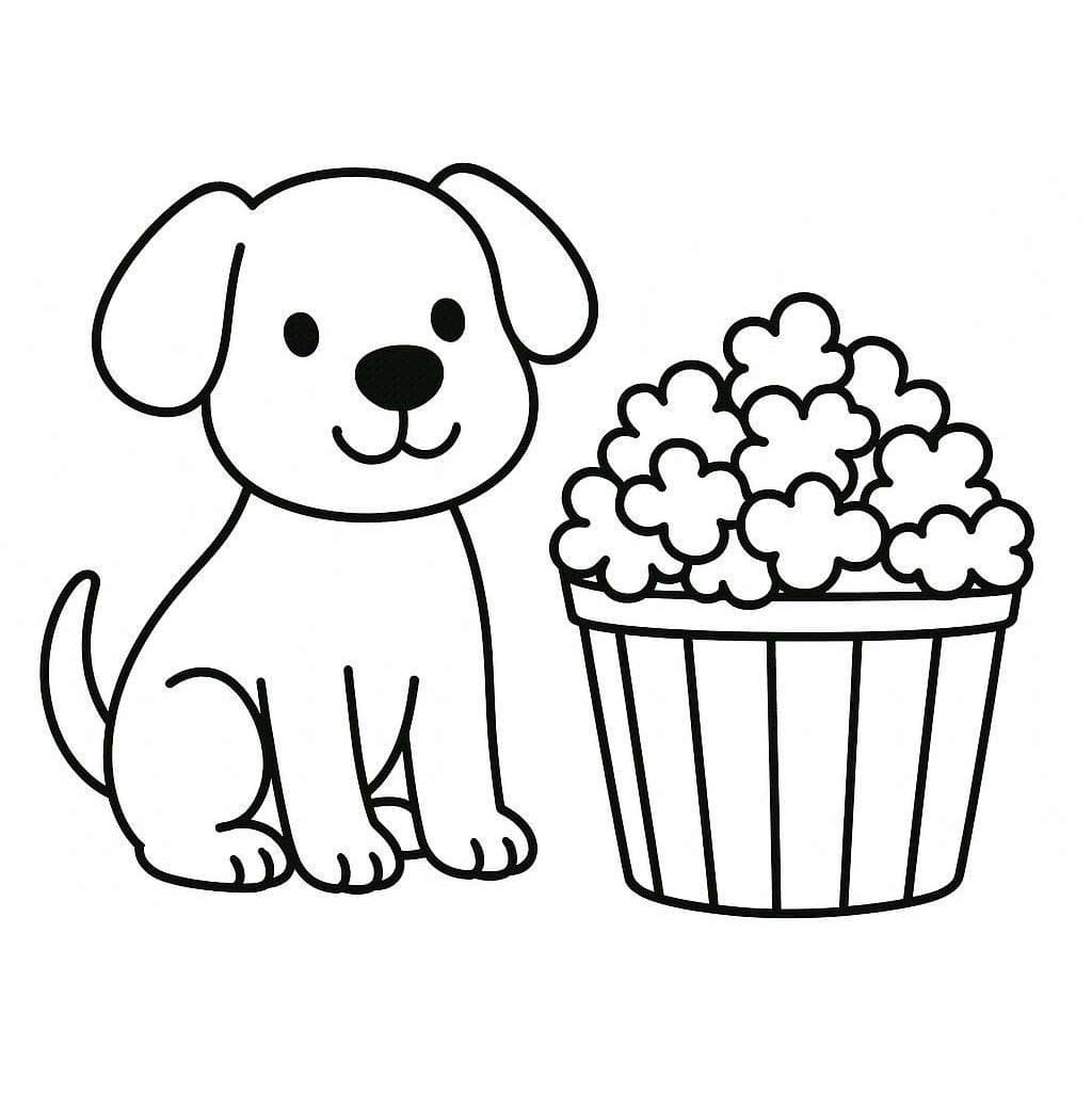 Popcorn k vytisknutí zdarma omalovánka