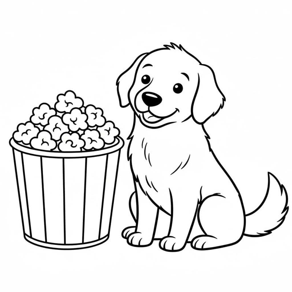 Popcorn k vytisknutí omalovánka