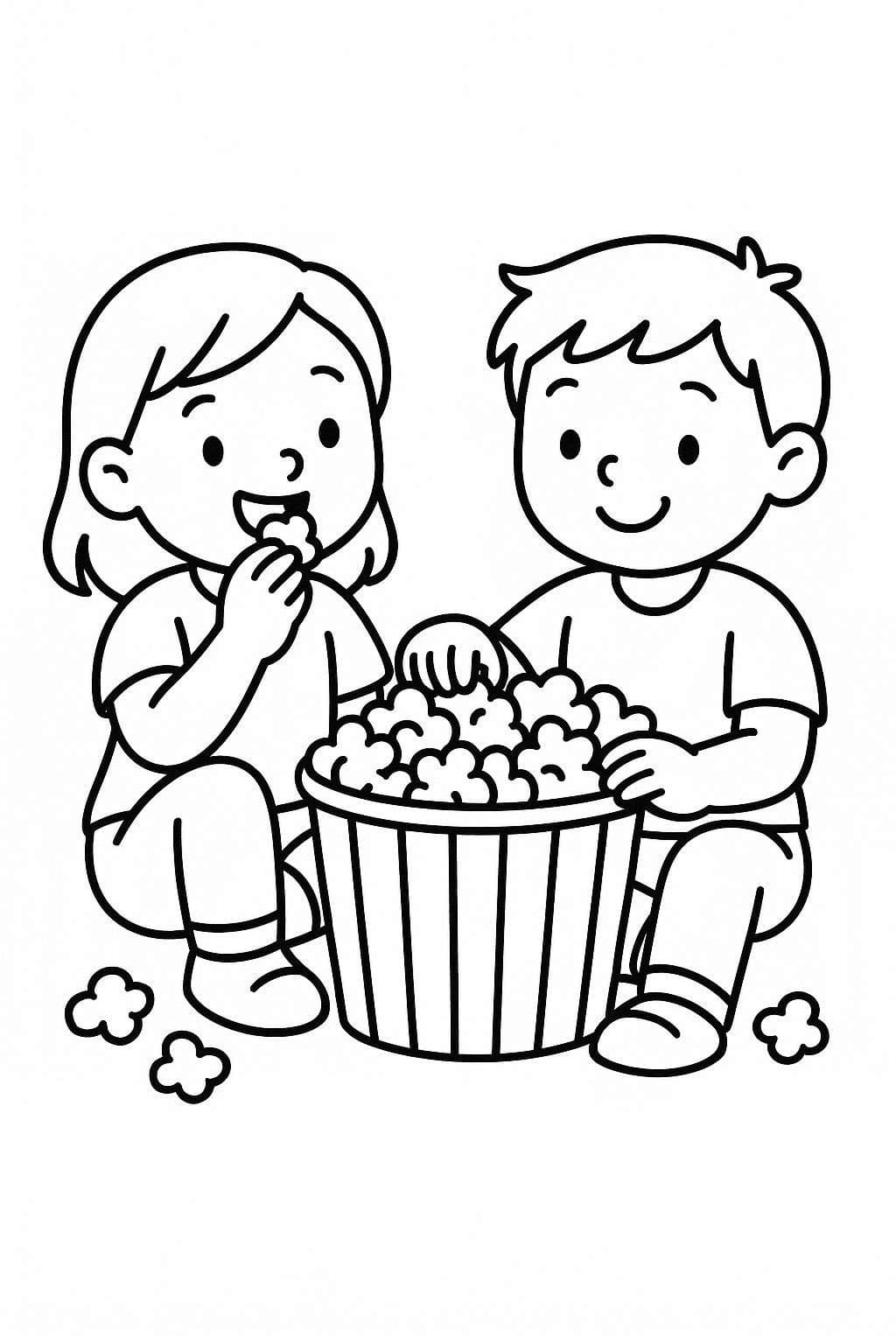 Popcorn pro děti omalovánka