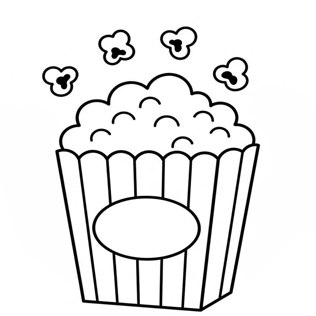 Popcorn prostý tisknutelné omalovánka
