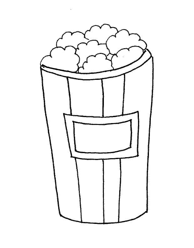 Popcorn snadný tisknutelné omalovánka