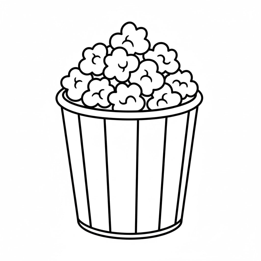 Popcorn tisknutelné pro děti omalovánka