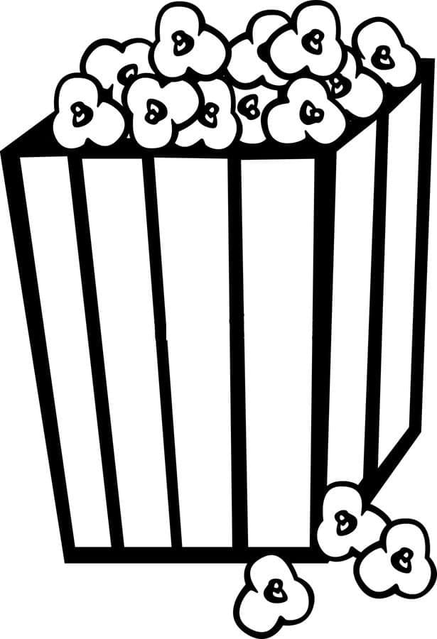 Popcorn základní tisknutelné omalovánka