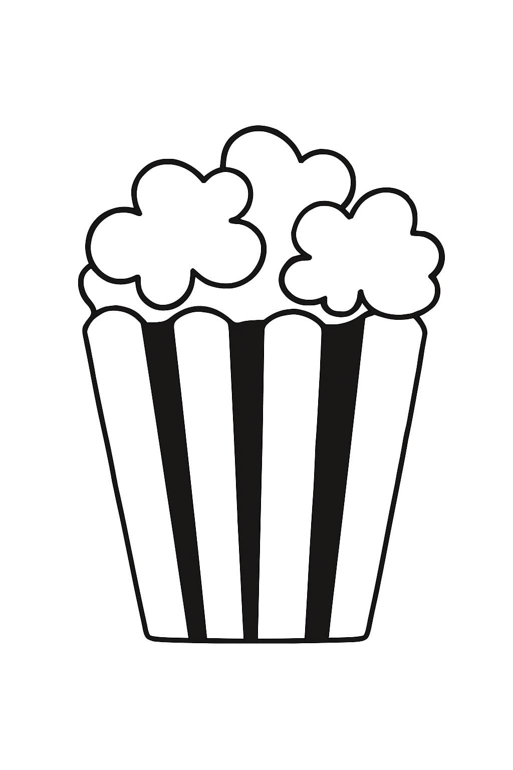 Popcorn zdarma prostý omalovánka