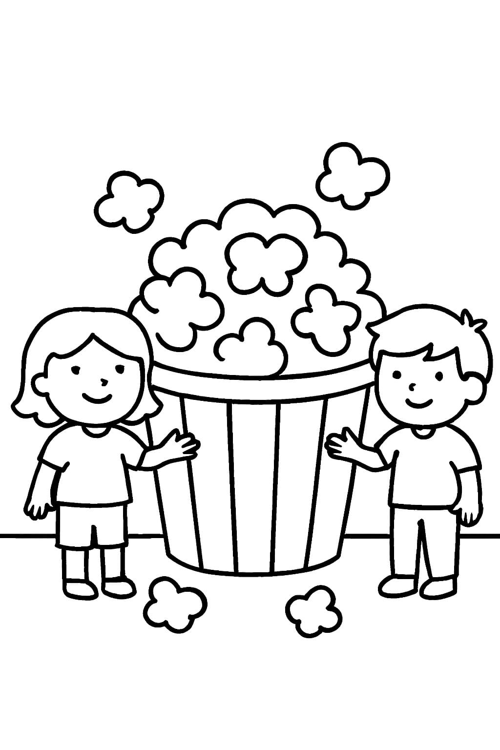 Popcorn zdarma snadný omalovánka